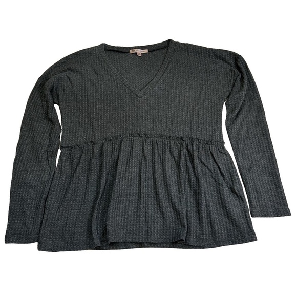 Lisa Robertson Dusty Teal Waffle Knit Babydoll Top Shirt Tee 
Size XS
NWT - Picture 3 of 10